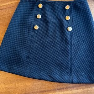 Kensie A Line Mini Skirt ~ Black with Gold Button Details Size XS